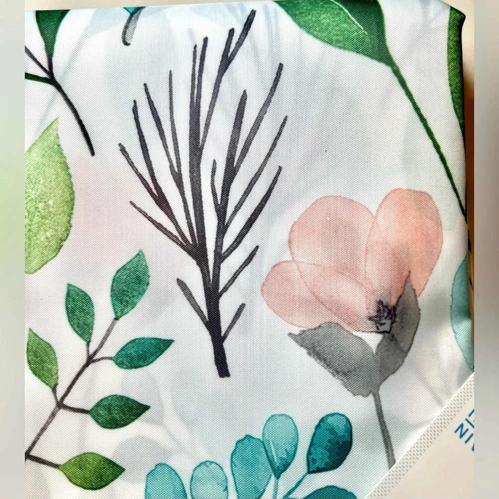 Sia Floral Fabric Shower Curtain Watercolor Flower Garden